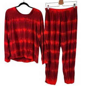 Raquel Allegra Red Tie Dye Coordinated Set Size Small New with Tags